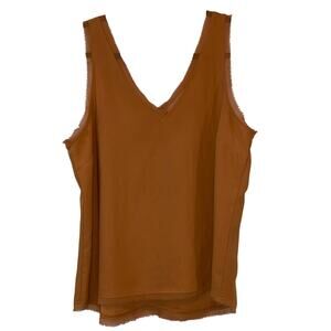 Chelsea 28 Tank Top Medium Rust Orange Sleeveless V-Neck Flowy Blouse